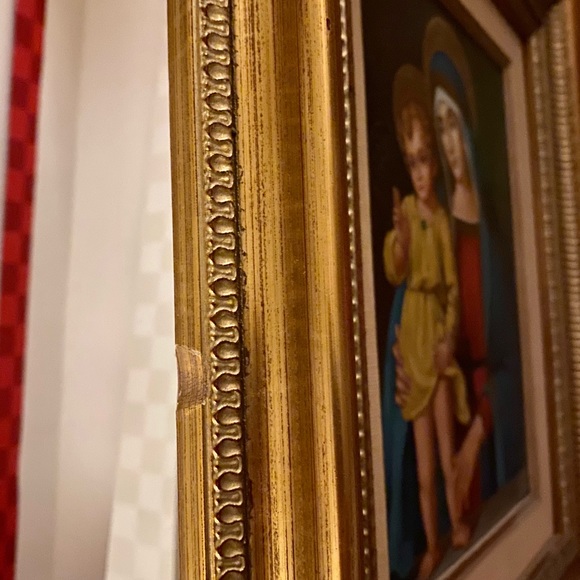 Madonna and Child Oil Painting, Signed 14.5 x 16.5 - Picture 4 of 5